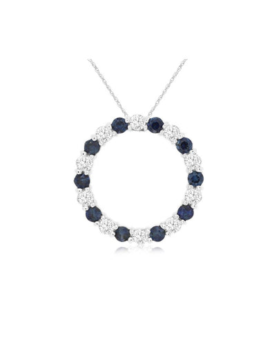 Sapphire and Diamond Circle of Life Pendant