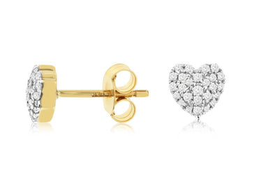 Heart Shaped Diamond Stud Earrings