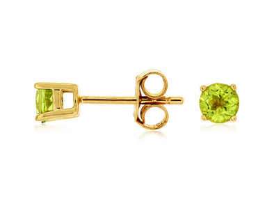 Round Peridot Stud Earrings