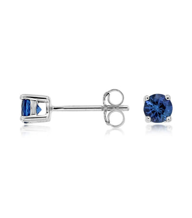 Round Tanzanite Stud Earrings