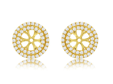 Double Diamond Halo Design Earring Jackets