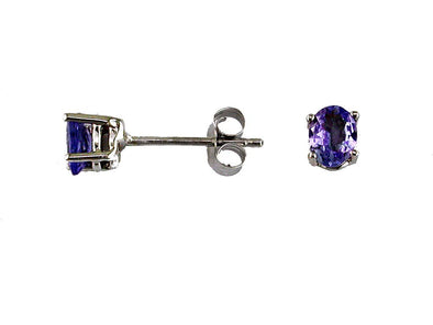 Oval Tanzanite Stud Earrings