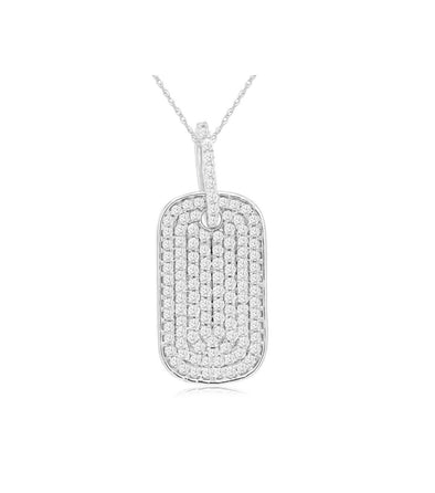 Diamond Dog Tag Style Pendant