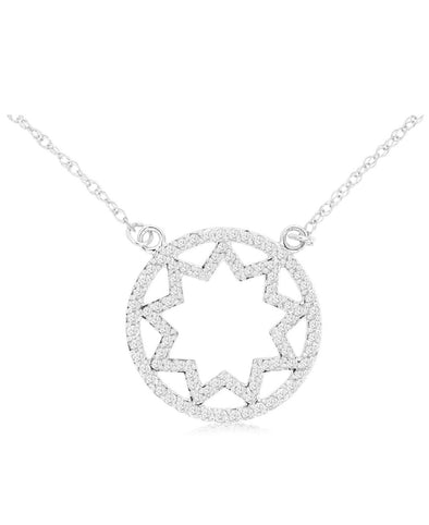 Open Circle and Star Design Diamond Pendant