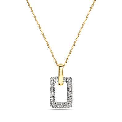 Diamond Open Rectangle Design Pendant