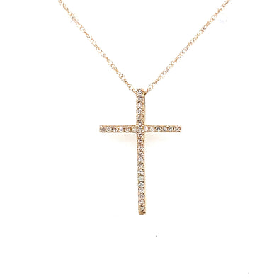 Round Diamond Cross Pendant