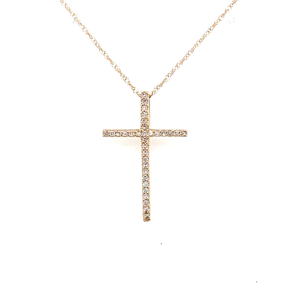 Round Diamond Cross Pendant