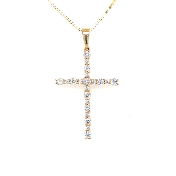 Alternating Size Diamond Cross Pendant