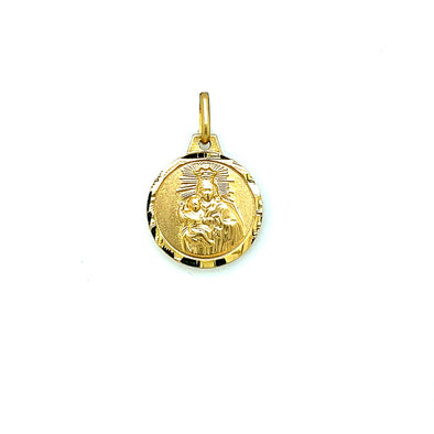 Round Double Sided Baptism Medal - 14kt Yellow Gold