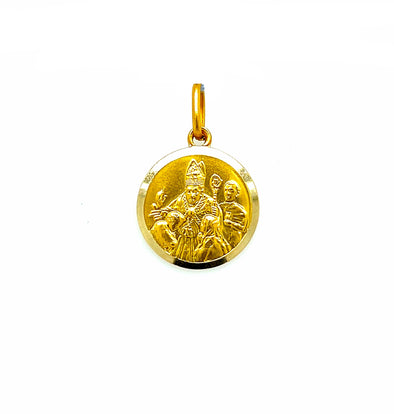 Small Round Confirmation Medal - 14kt Yellow Gold