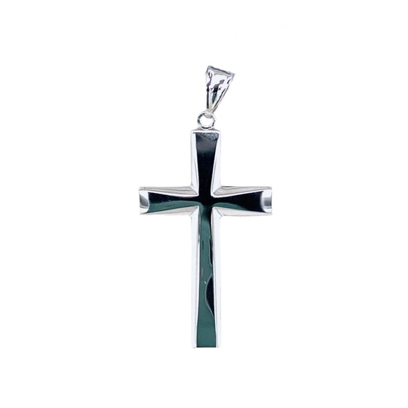 Flared Edge Cross - 14kt White Gold