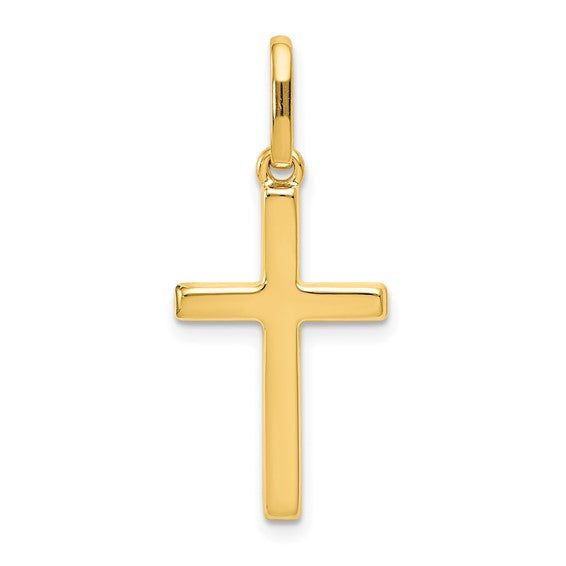 Small Plain Cross - 14kt Yellow Gold