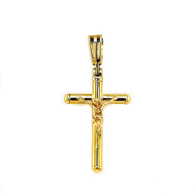 Rounded Edge Crucifix - 14kt Yellow Gold