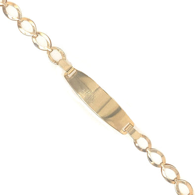 Open Link Design ID Bracelet - 14kt Yellow Gold