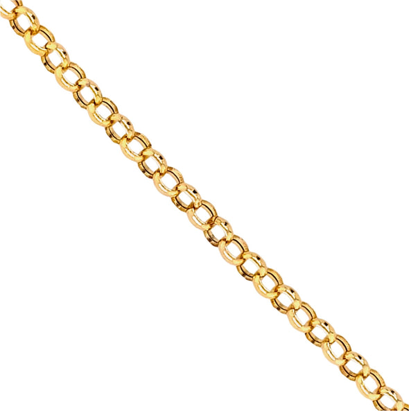 Open Round Link Design Bracelet - 14kt Yellow Gold