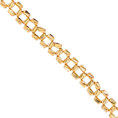 Open Square Link Design Bracelet - 14kt Yellow Gold