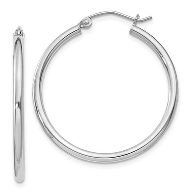 Large Hoop Earrings - 14kt White Gold