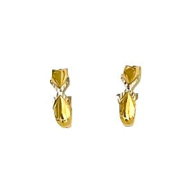 Tapered Design Huggie Earrings - 14kt Two-Tone Gold