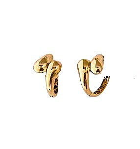 Double Teardrop Design Huggie Earrings - 14kt Yellow Gold