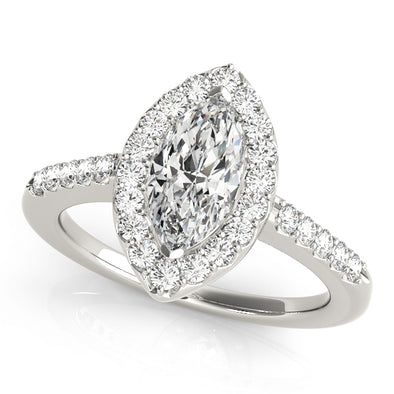 Marquise Diamond Halo and Single Row Mounting