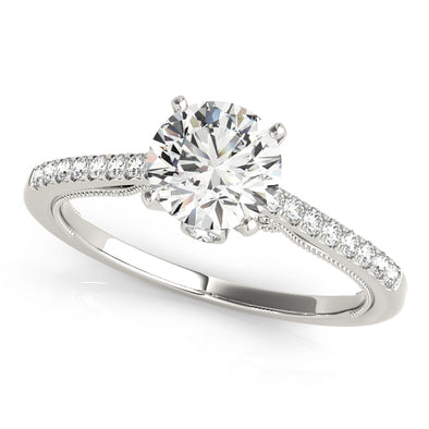 Single Row Diamond Engagement Mounting