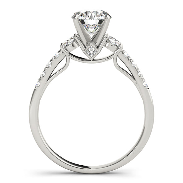 Diamond Engagement Mounting with Raised Side Diamond Detail