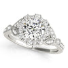 Intricate Diamond Halo Engagement Mounting with Milgrain Detail