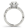 Flower Design Diamond Halo and Cross-Over Engagement Mounting