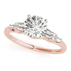 Tapered Baguette and Round Diamond Engagement Mounting