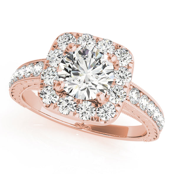 Cushion Cut Halo and Channel Set Diamond Engagement Mounting