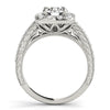 Cushion Cut Halo and Channel Set Diamond Engagement Mounting