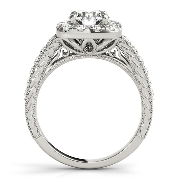 Cushion Cut Halo and Channel Set Diamond Engagement Mounting