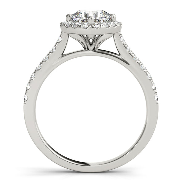 Asymmetrical Cushion Cut Diamond Halo Engagement Mounting