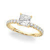 Princess Cut and Twenty-Two Round Diamond Row Mounting