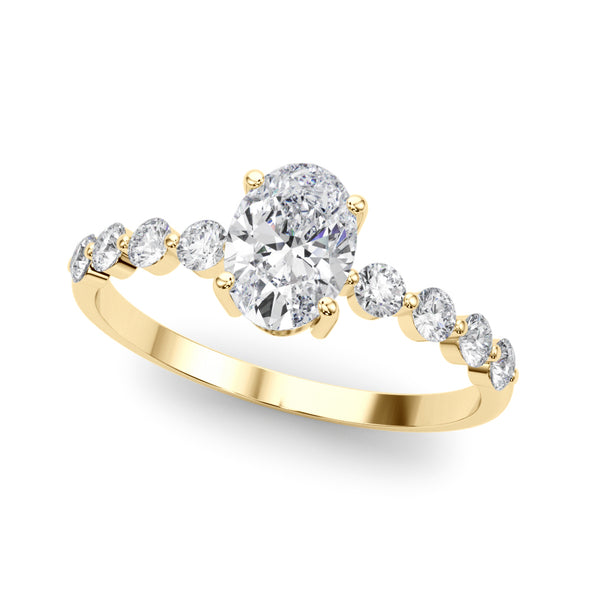 Oval Shape Eight Diamond Accented Mounting