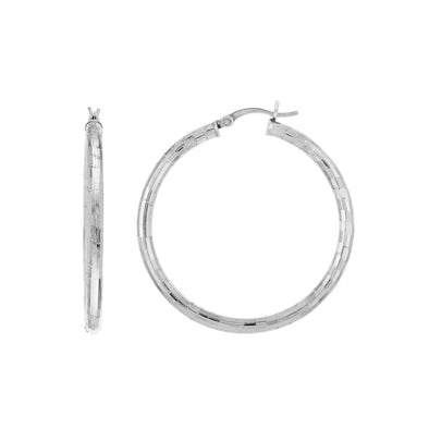 Hammered Finish Hoop Earrings