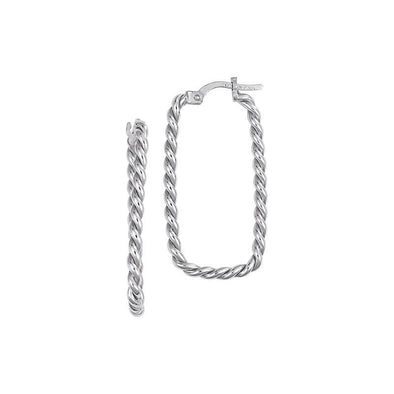 Rope Finish Rectangular Hoop Earrings