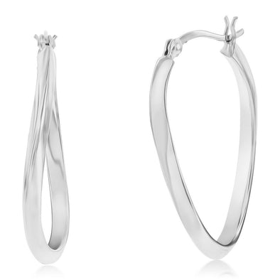 Oval Twist Style Hoop Earrings