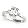 Single Diamond Accented Emerald Cut Mounting