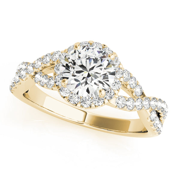 Open Cross-Over Diamond Engagement Mounting