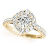 Round Diamond Halo and Diamond Shank Engagement Mounting