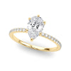 Pear Shaped Single Row Diamond and Hidden Halo Mounting