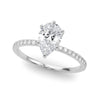 Pear Shaped Single Row Diamond and Hidden Halo Mounting