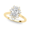 Pear Shaped Flower Design Diamond Halo Mounting