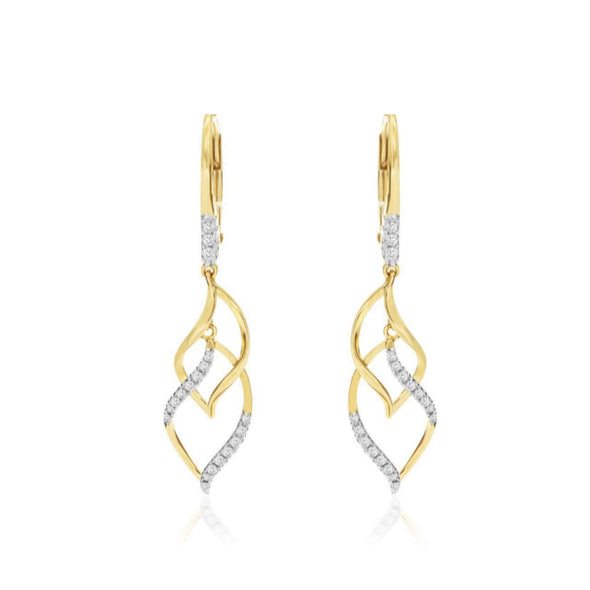 Diamond Accented Double Dangle Earrings