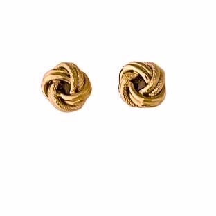 Love Knot Stud Earrings - 14kt Yellow Gold