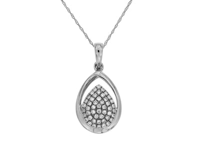 Pear Shaped Diamond Cluster Pendant