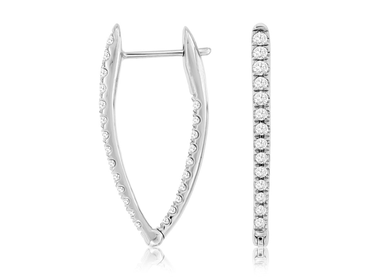 V shaped hoop on sale earrings