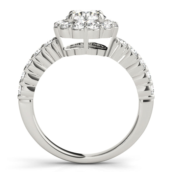 Flower Design Diamond Halo Engagement Mounting